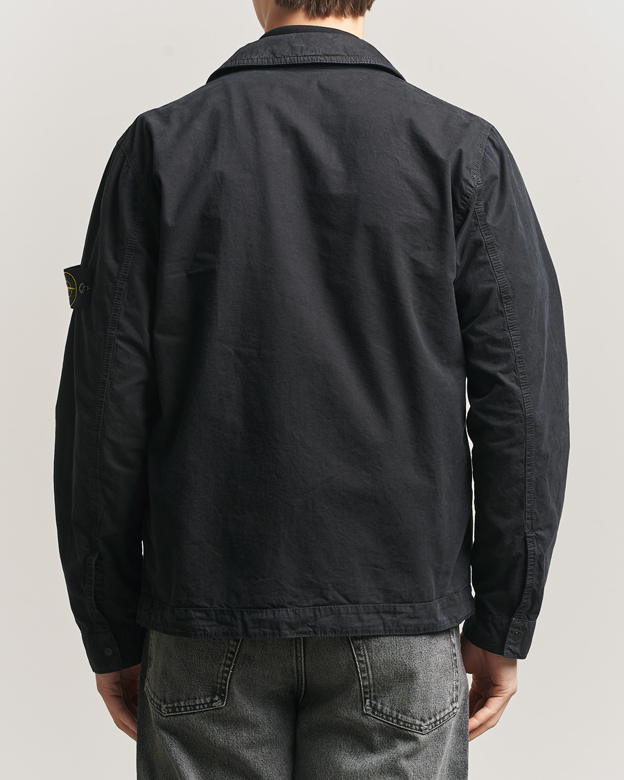 Heren | Overhemden | Stone Island | Brushed Cotton Canvas Zip Overshirt Black