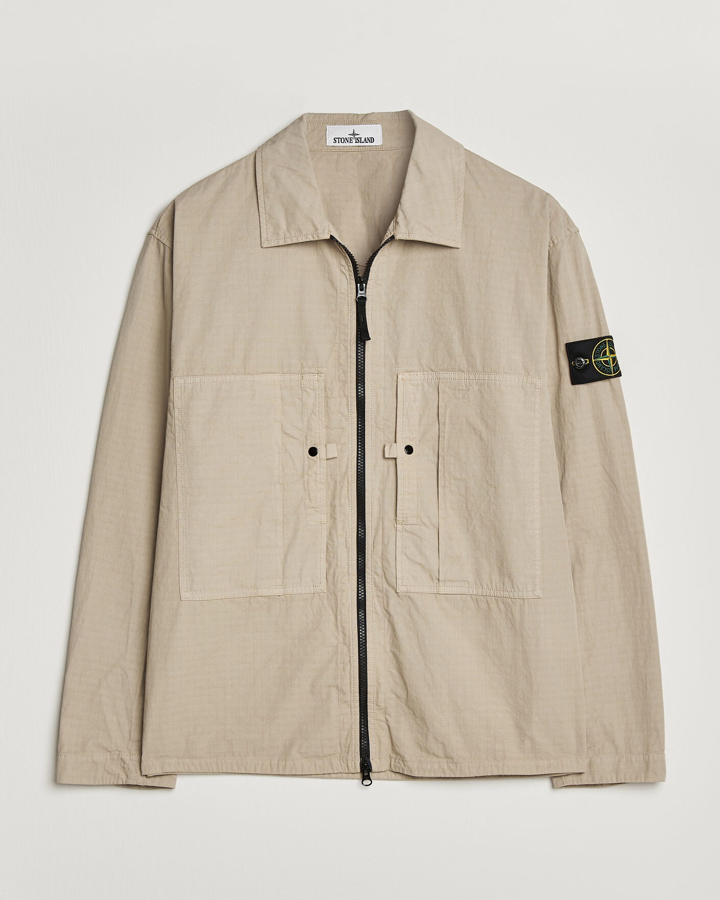 Heren | Overhemden | Stone Island | Cotton Ripstop Zip Overshirt Desert