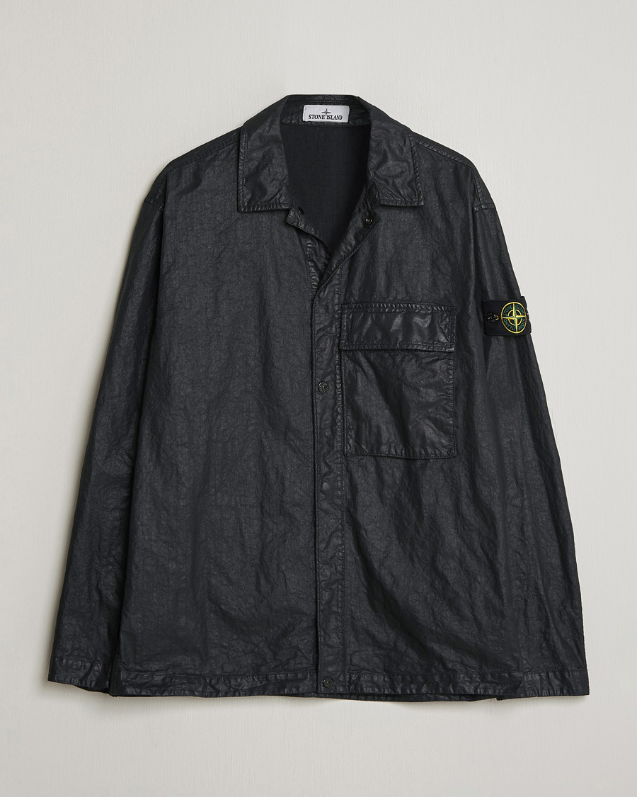 Heren | Overhemden | Stone Island | Garment Dyed Nylon Zip Overshirt Black