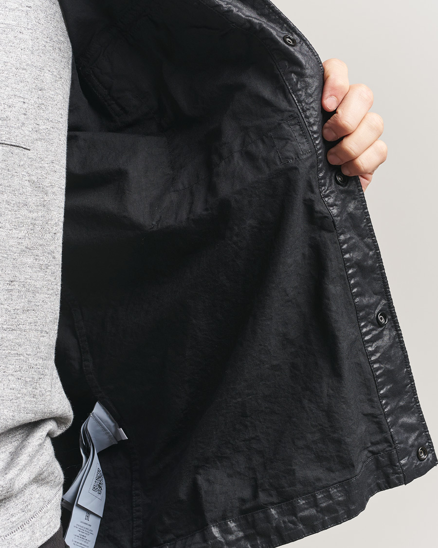 Heren | Overhemden | Stone Island | Garment Dyed Nylon Zip Overshirt Black