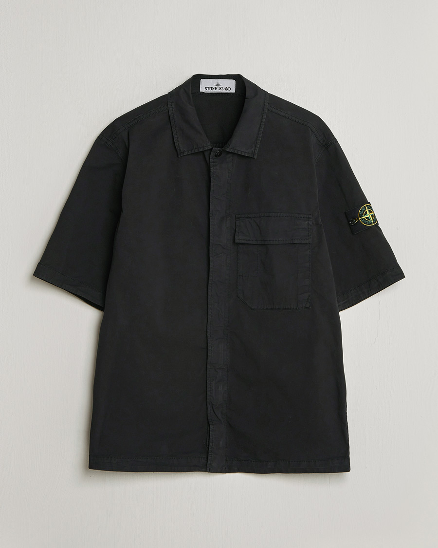 Heren | Overhemden | Stone Island | Organic Cotton Twill Short Sleeve Shirt Black