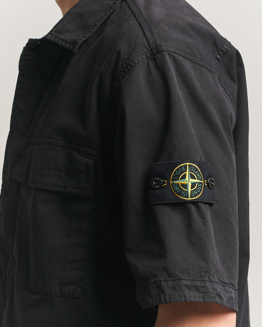 Heren | Overhemden | Stone Island | Organic Cotton Twill Short Sleeve Shirt Black