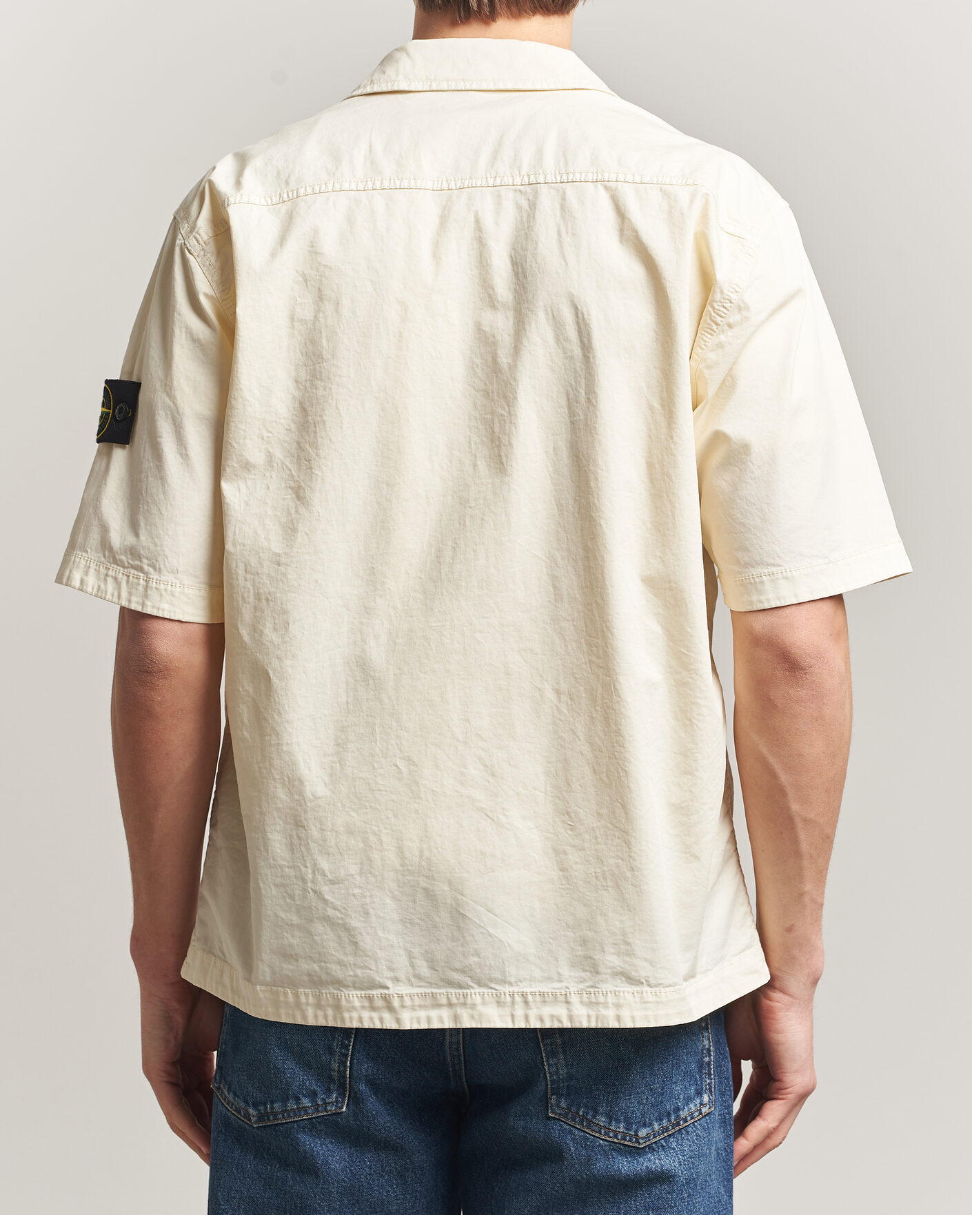 Heren | Overhemden | Stone Island | Organic Cotton Twill Short Sleeve Shirt Ivory