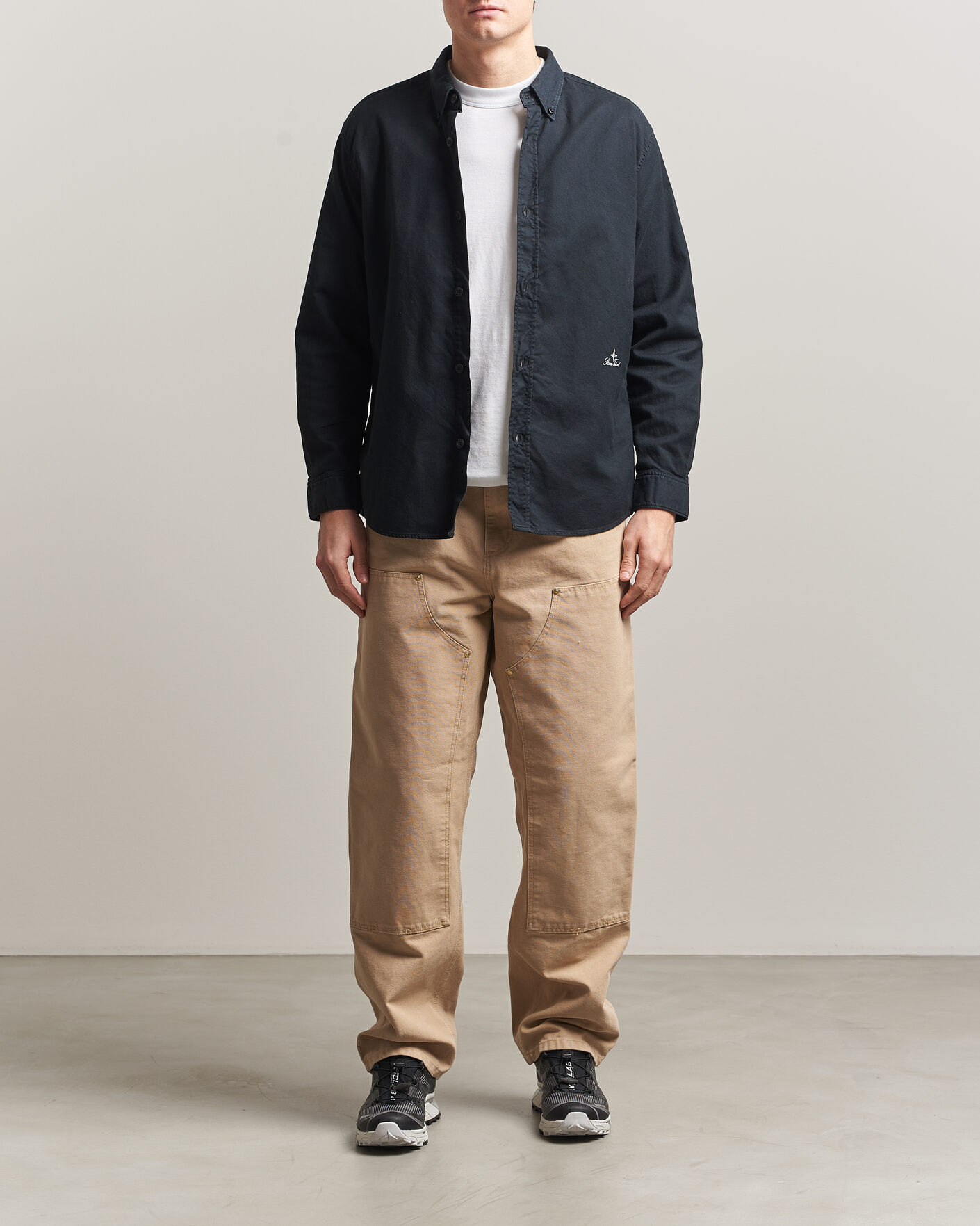 Heren | Overhemden | Stone Island | Organic Cotton Oxford Shirt Navy