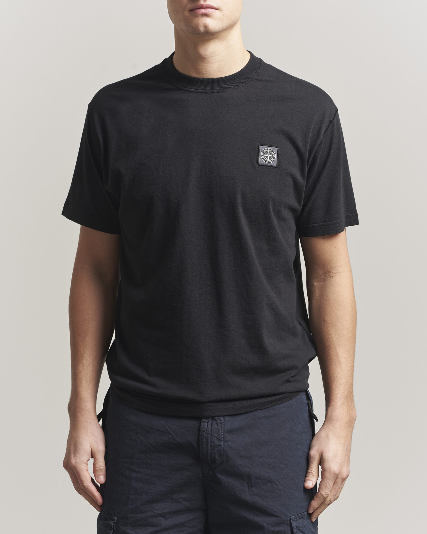 Heren | T-shirts | Stone Island | Organic Cotton Fissato Effect T-Shirt Black