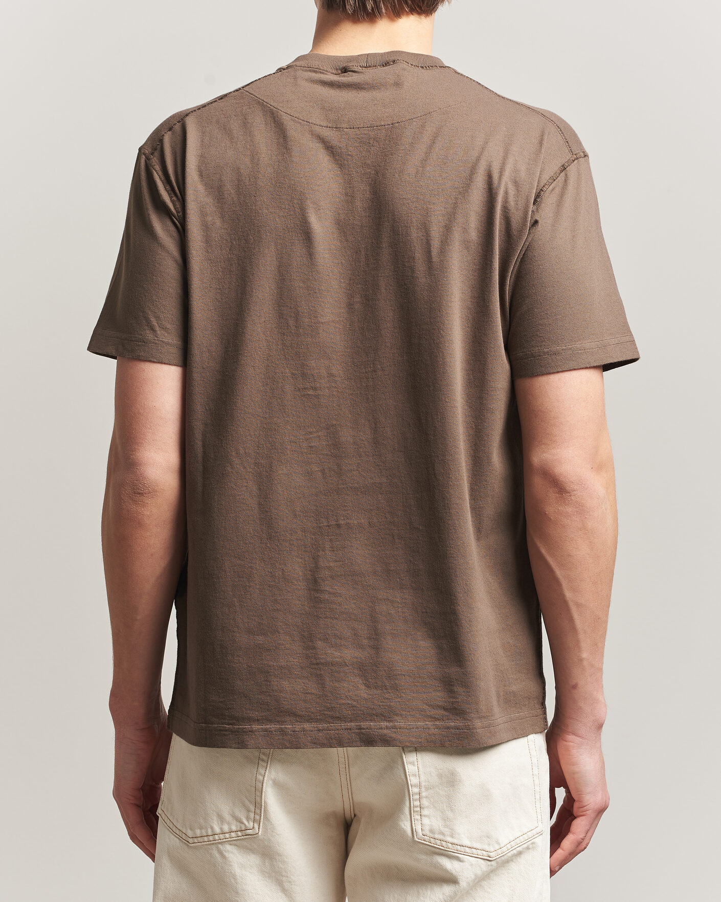 Heren | T-shirts | Stone Island | Organic Cotton Fissato Effect T-Shirt Umber