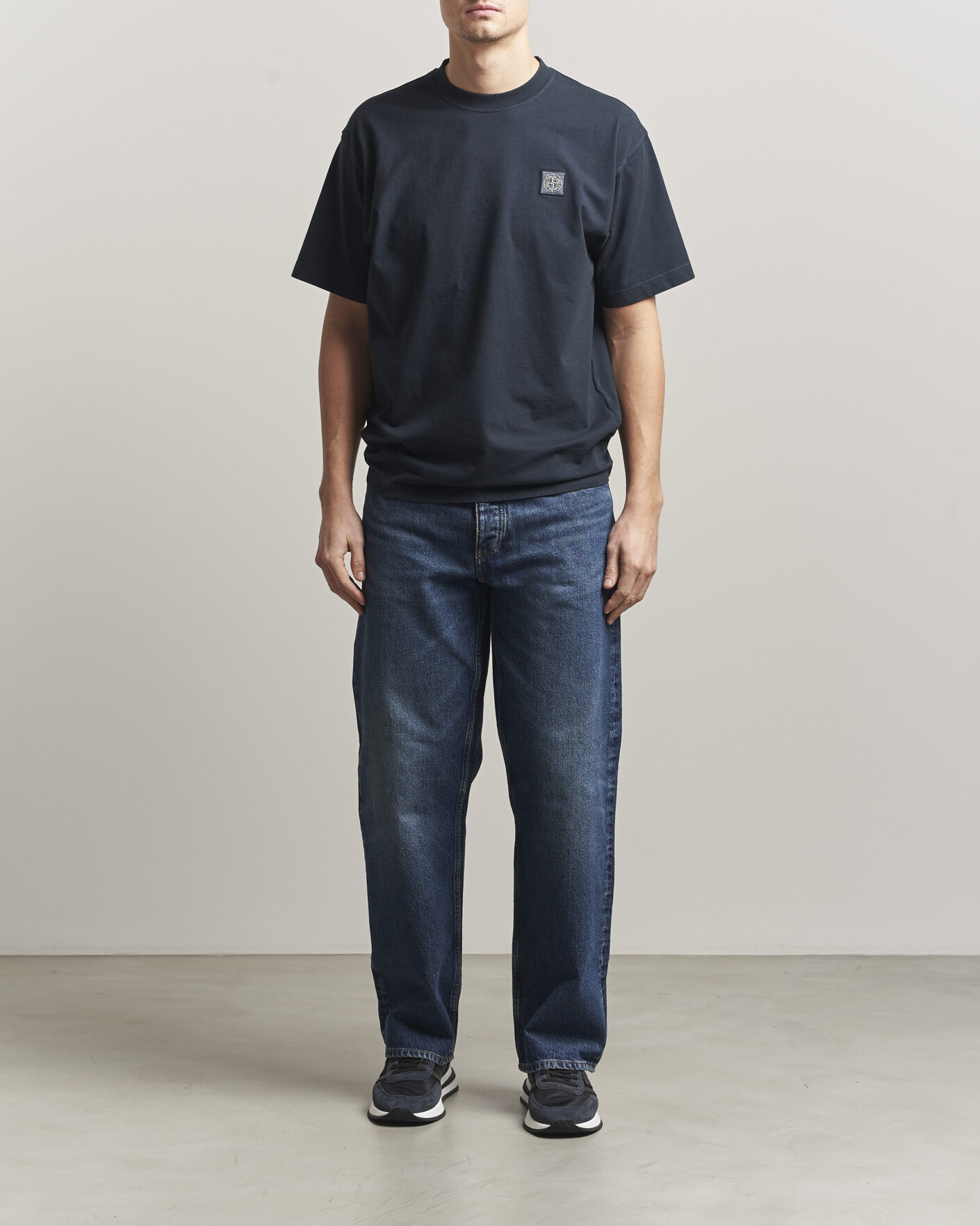 Heren | T-shirts | Stone Island | Combed Organic Cotton T-Shirt Navy