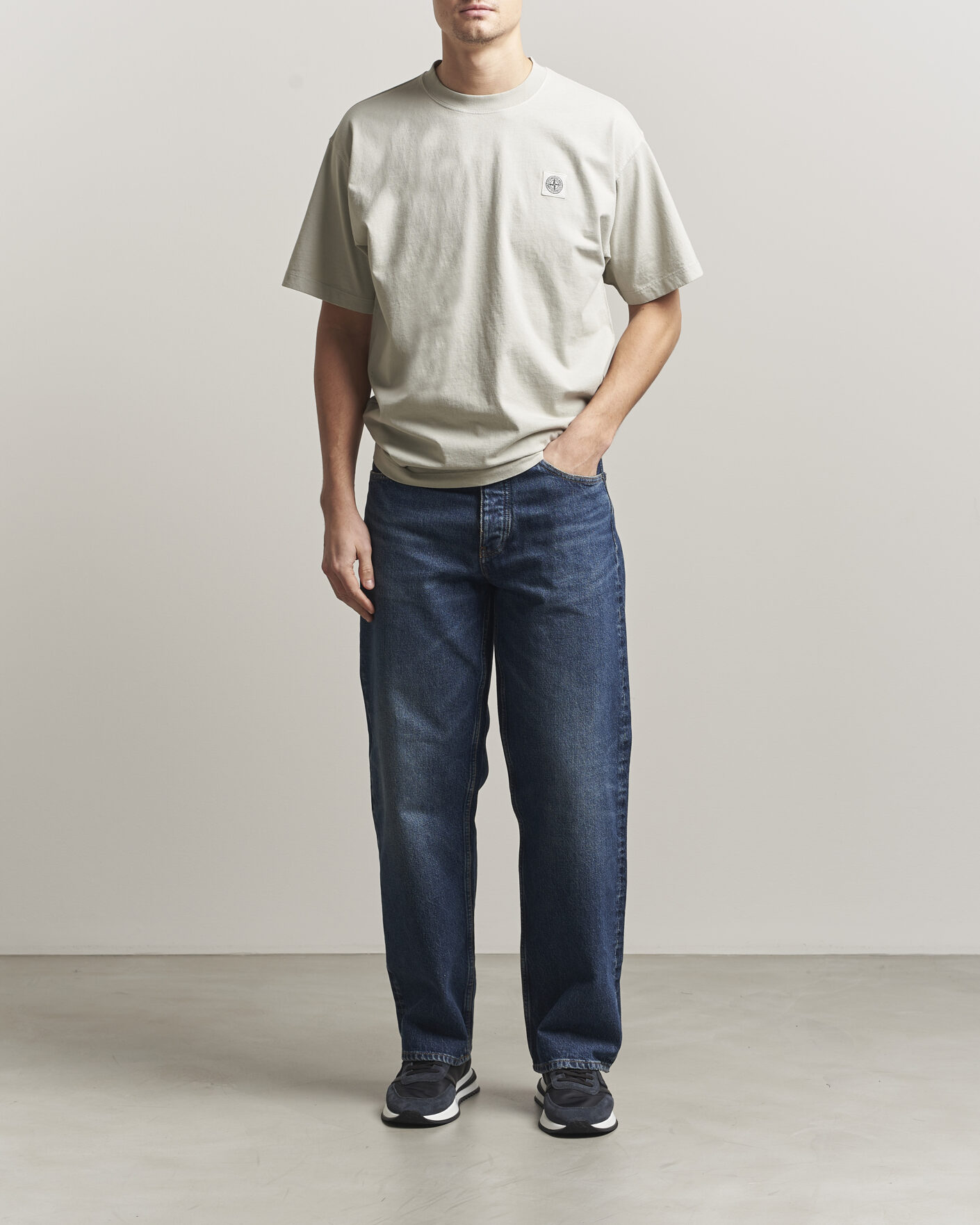 Heren | T-shirts | Stone Island | Combed Organic Cotton T-Shirt Pearl Grey