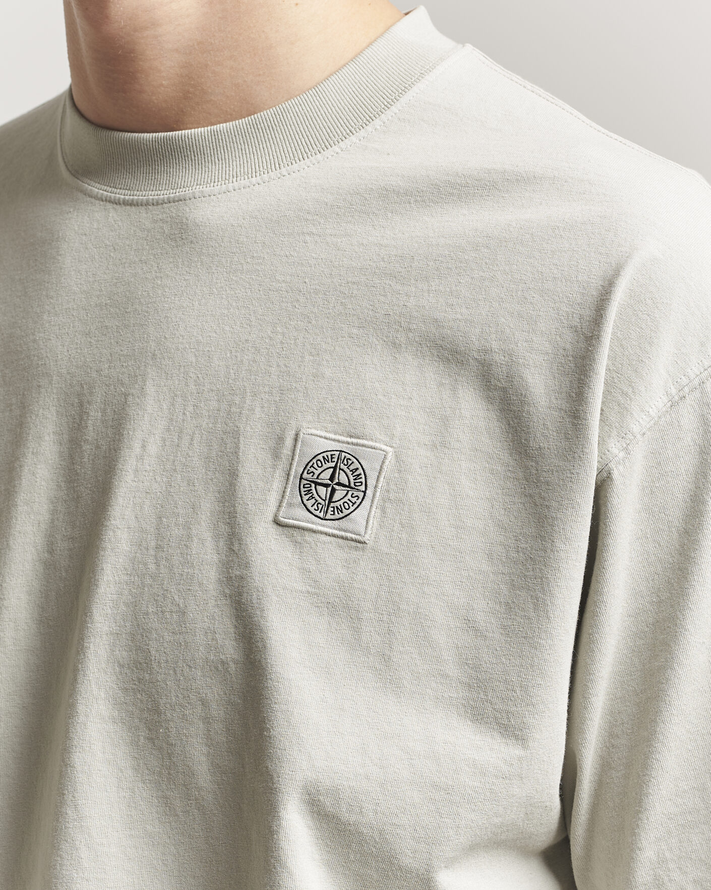 Heren | T-shirts | Stone Island | Combed Organic Cotton T-Shirt Pearl Grey