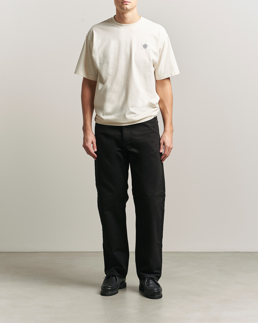 Heren | T-shirts | Stone Island | Combed Organic Cotton T-Shirt Ivory