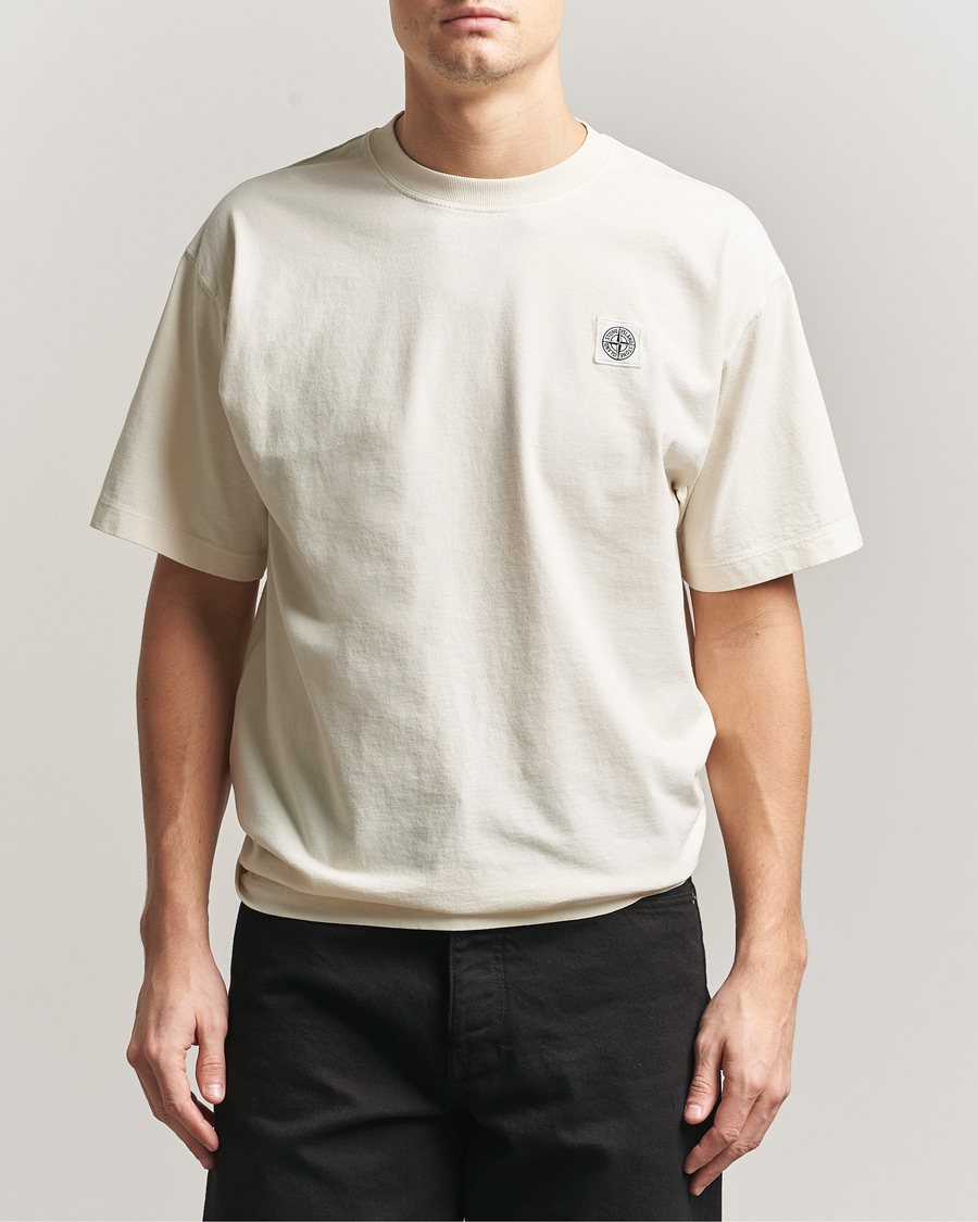 Heren | T-shirts | Stone Island | Combed Organic Cotton T-Shirt Ivory