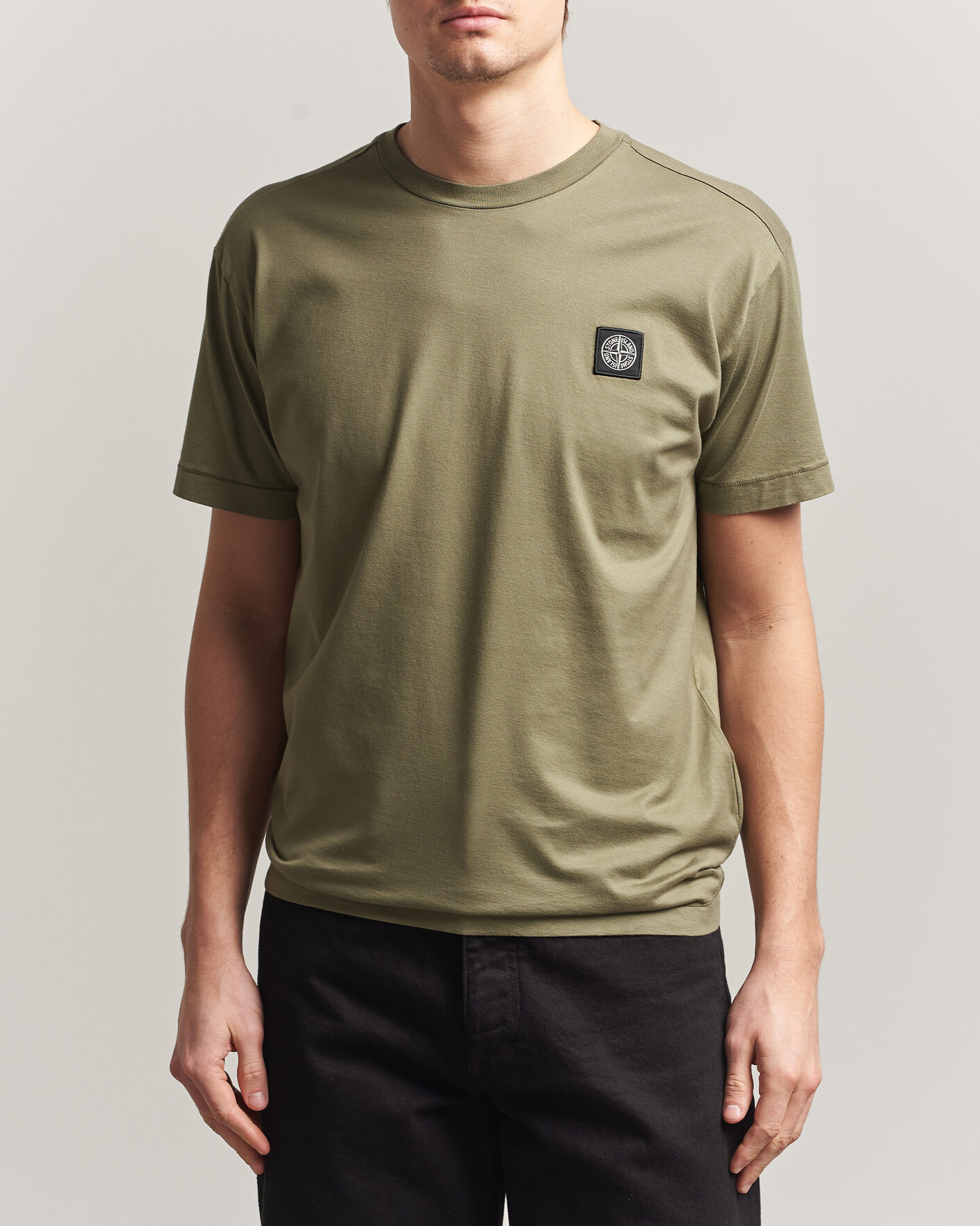 Heren | T-shirts | Stone Island | Garment Dyed Cotton Jersey T-Shirt Military Green