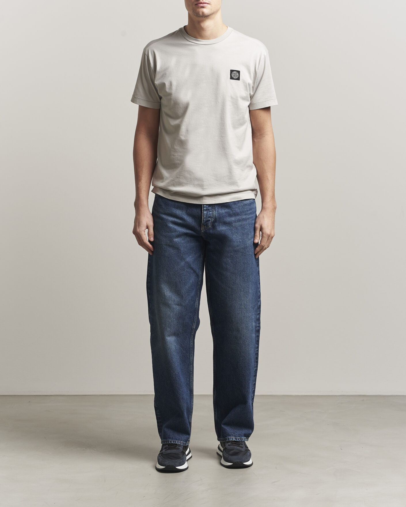 Heren | T-shirts | Stone Island | Garment Dyed Cotton Jersey T-Shirt Pearl Grey