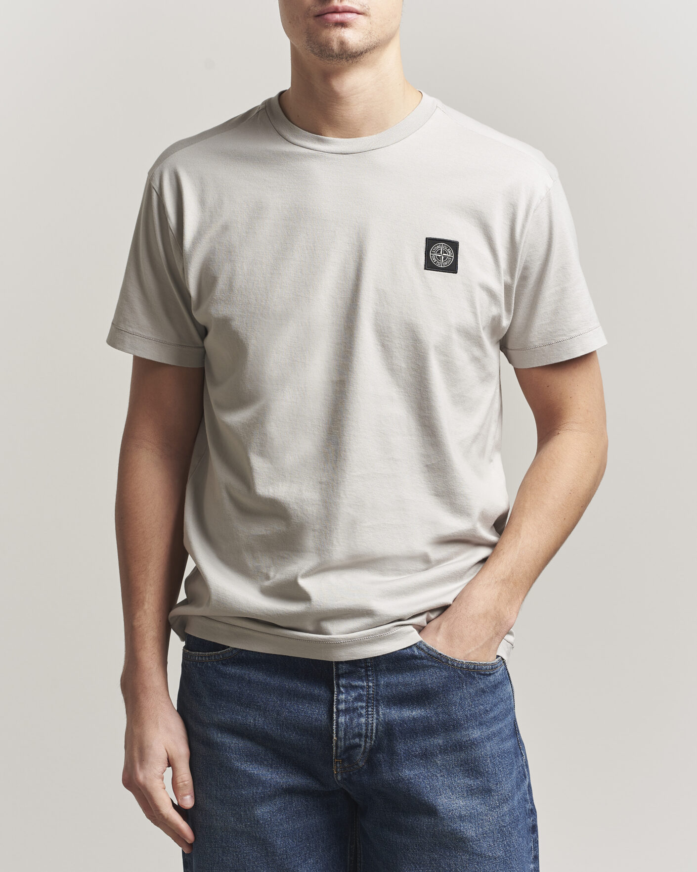 Heren | T-shirts | Stone Island | Garment Dyed Cotton Jersey T-Shirt Pearl Grey