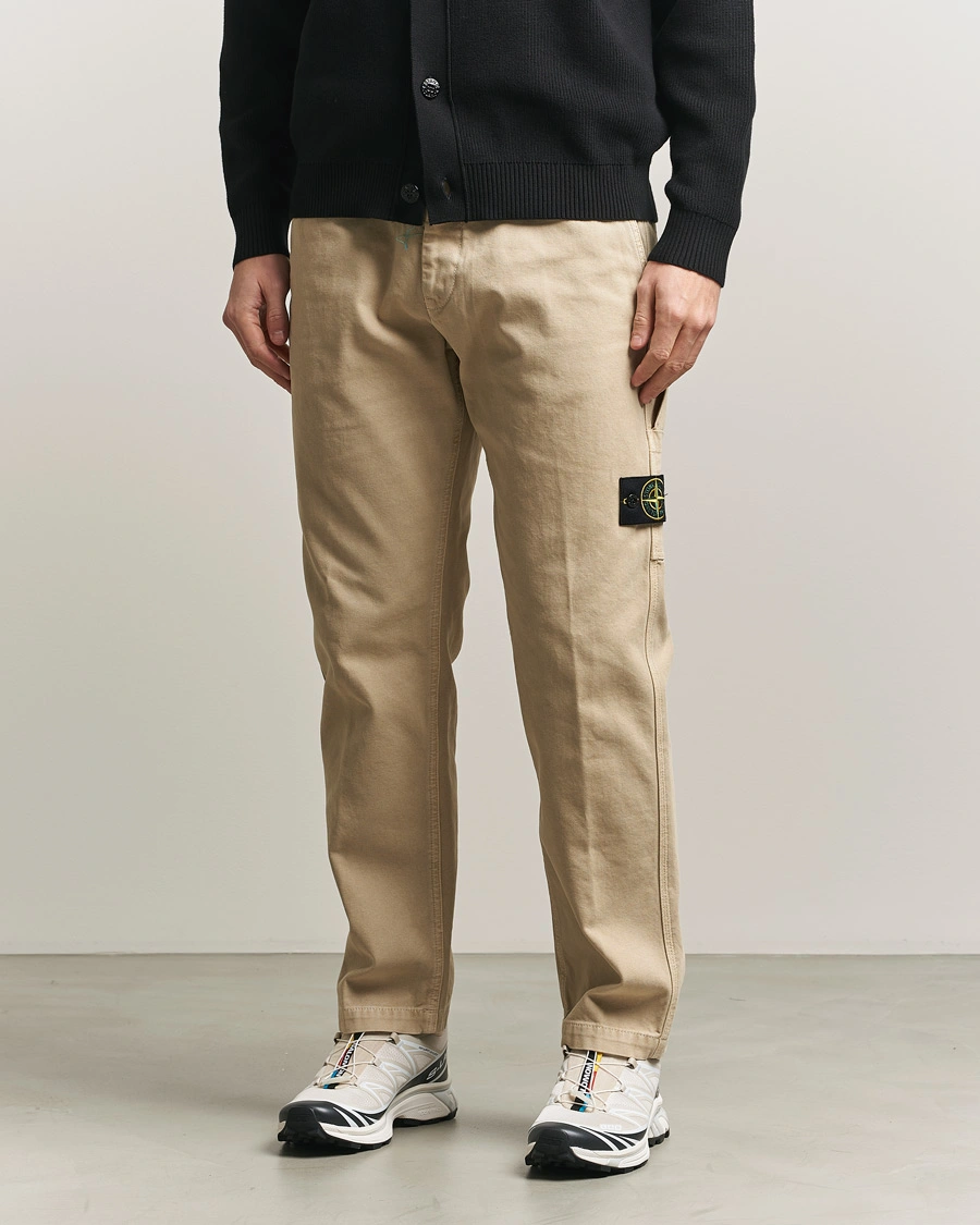 Heren | Broeken | Stone Island | Organic Panama Cotton Trousers Desert