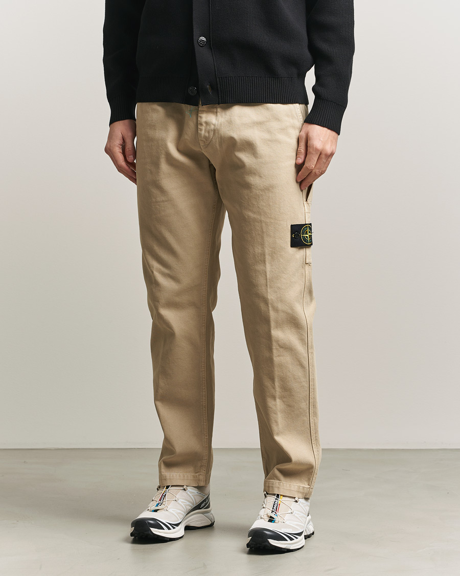 Heren | Broeken | Stone Island | Organic Panama Cotton Trousers Desert