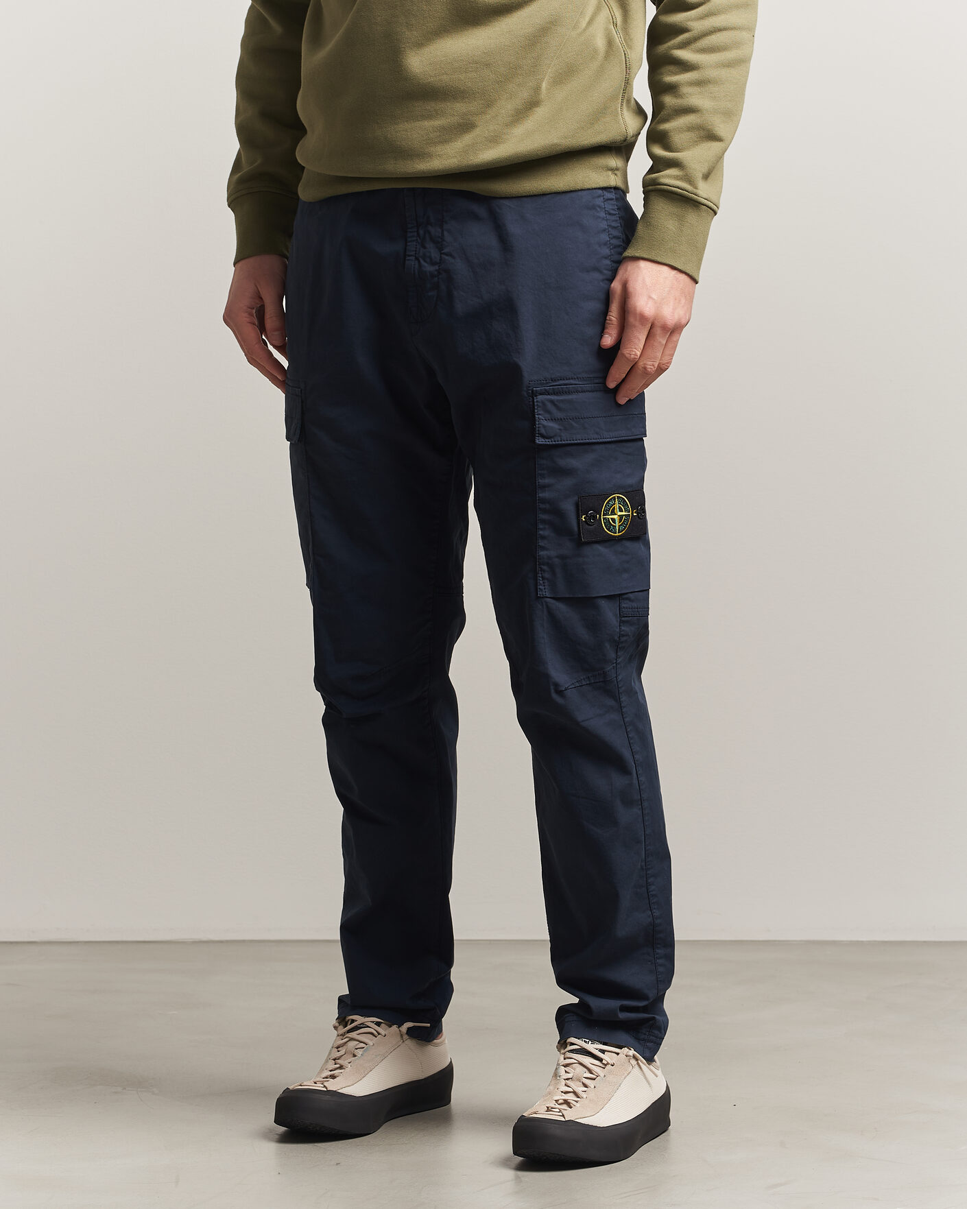 Heren | Broeken | Stone Island | Stretch Cotton Twill Cargo Trousers Navy