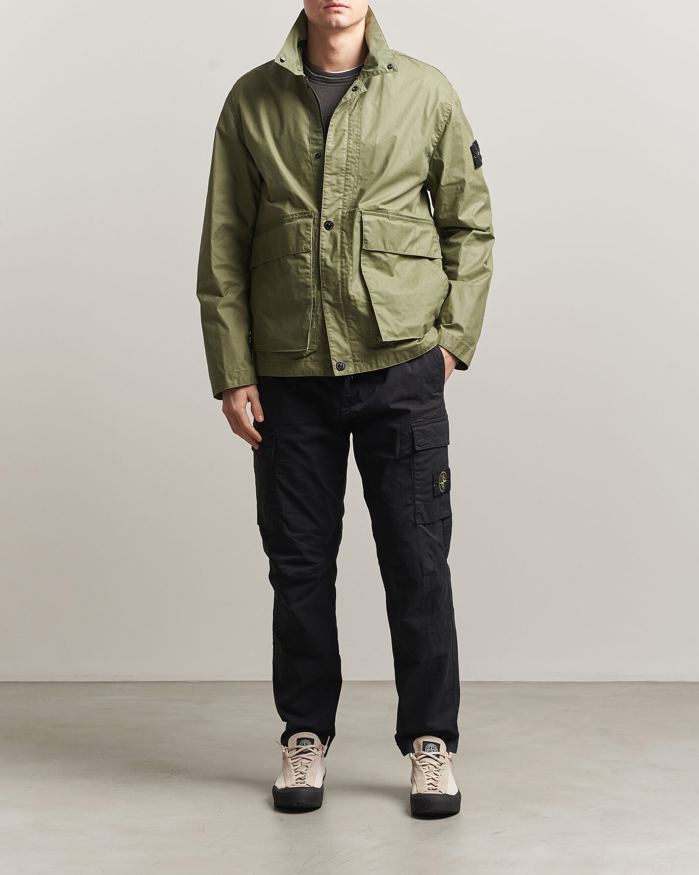 Heren | Broeken | Stone Island | Stretch Cotton Twill Cargo Trousers Black