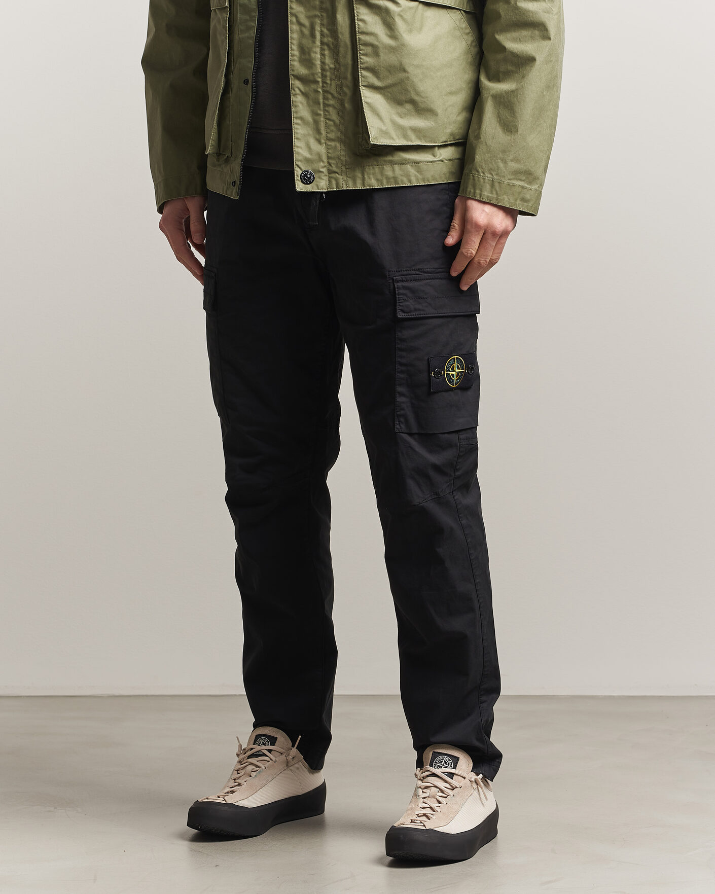 Heren | Broeken | Stone Island | Stretch Cotton Twill Cargo Trousers Black