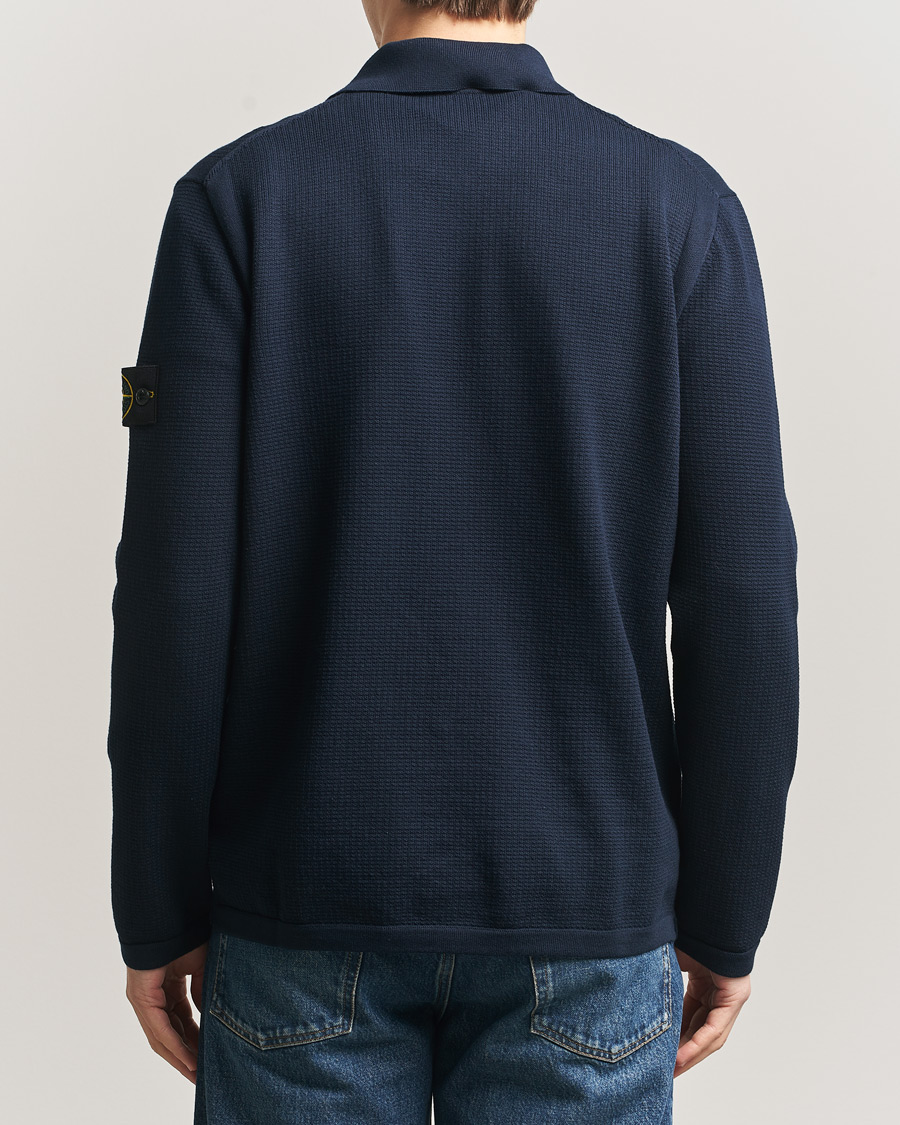 Heren | Truien | Stone Island | Micro Stitch Knitted Cotton Polo Navy