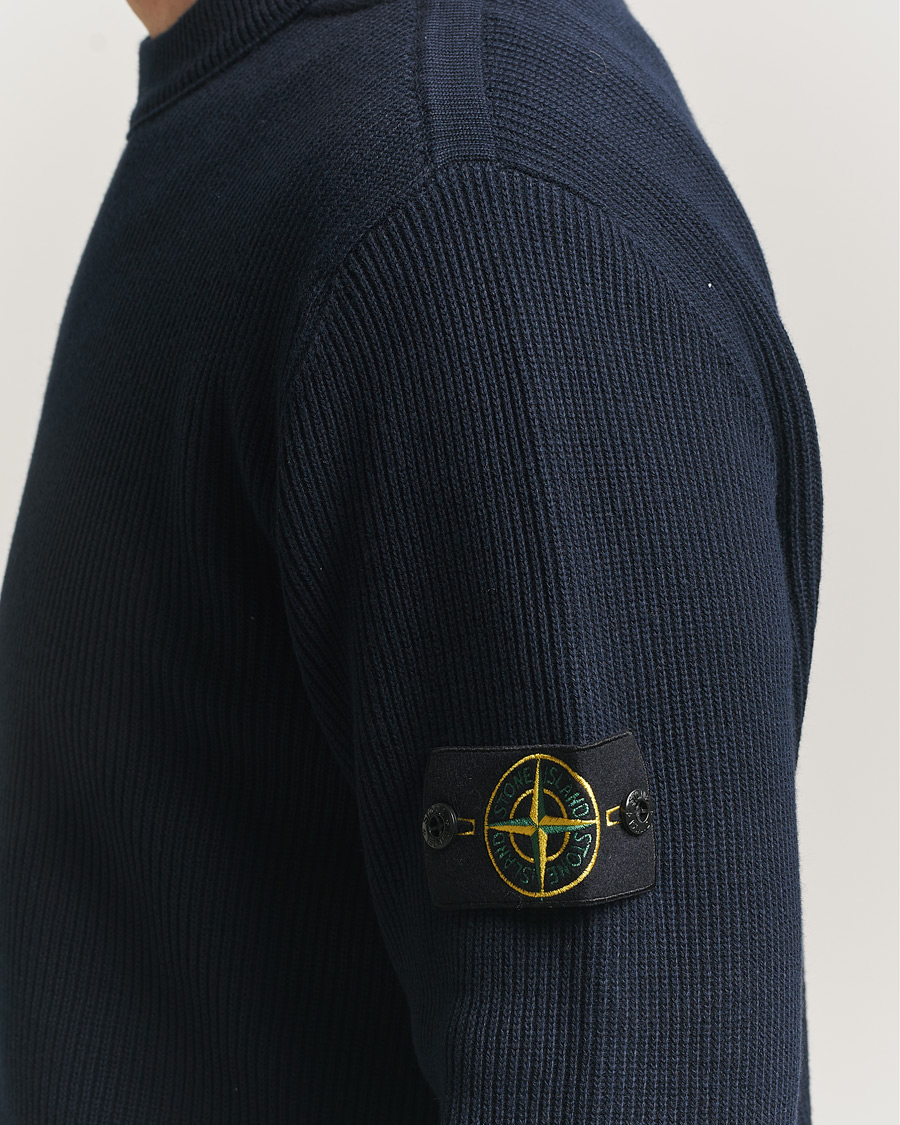 Heren | Truien | Stone Island | Ribbed Soft Organic Cotton Crewneck Navy