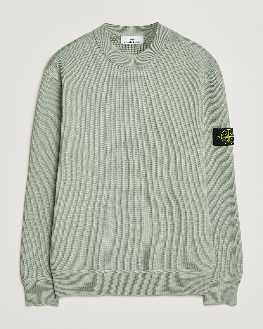 Heren | Truien | Stone Island | Ribbed Soft Organic Cotton Crewneck Sage