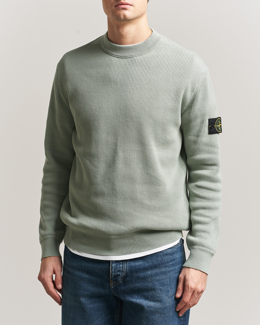 Heren | Truien | Stone Island | Ribbed Soft Organic Cotton Crewneck Sage