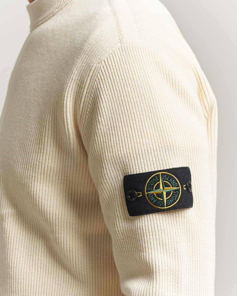 Heren | Truien | Stone Island | Ribbed Soft Organic Cotton Crewneck Ivory