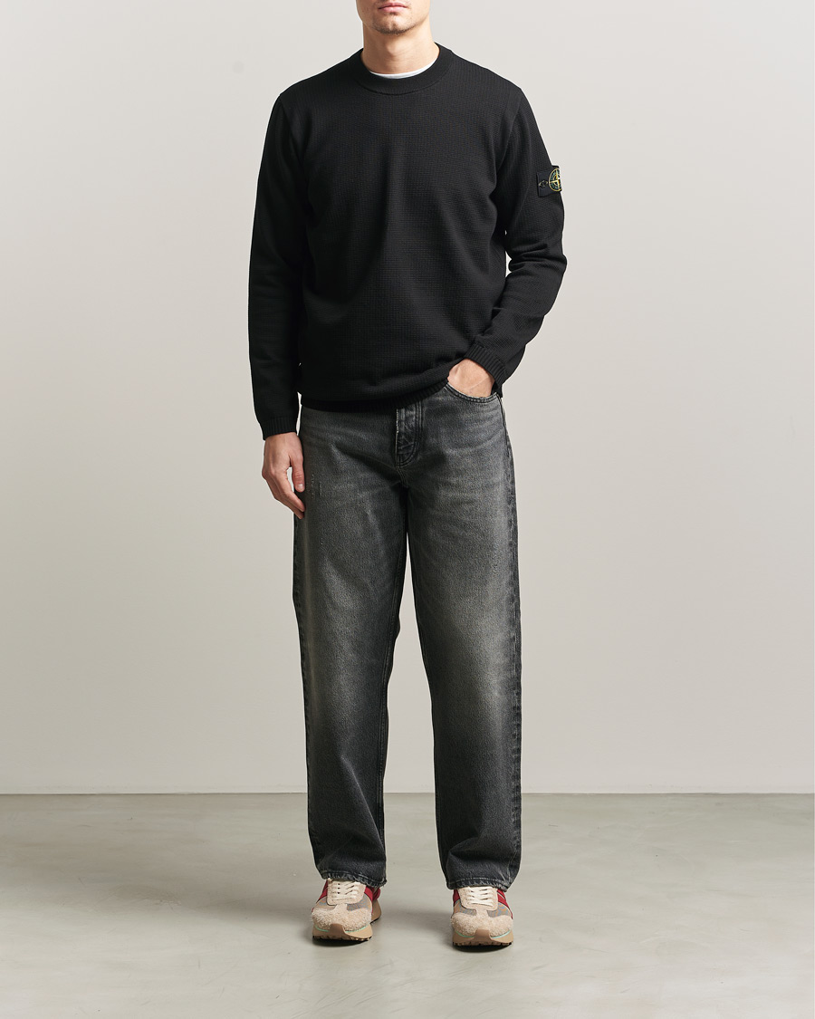 Heren | Truien | Stone Island | Micro Stitch Soft Organic Cotton Crewneck Black