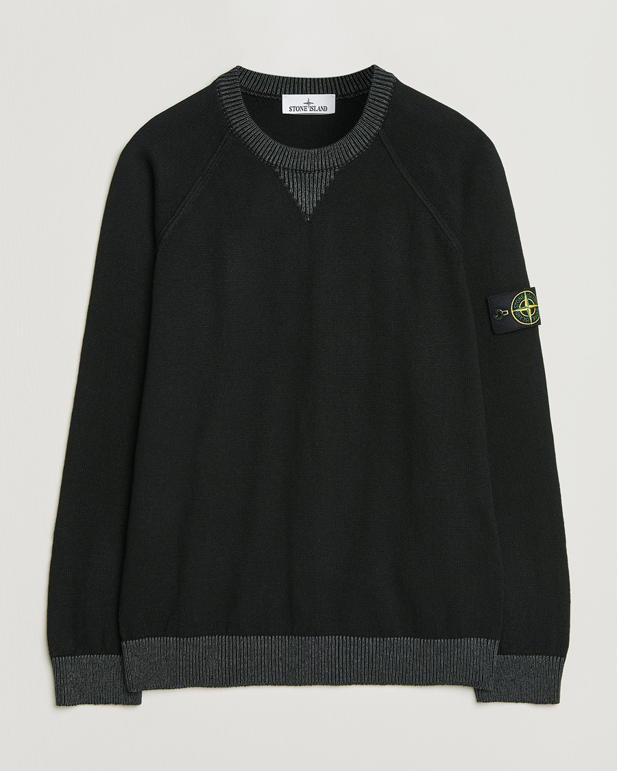 Heren | Truien | Stone Island | Raw Hand Organic Cotton Raglan Crewneck Black