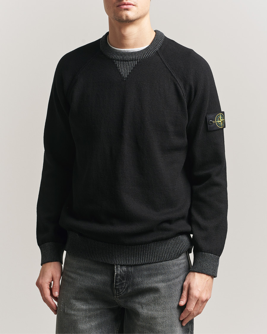 Heren | Truien | Stone Island | Raw Hand Organic Cotton Raglan Crewneck Black