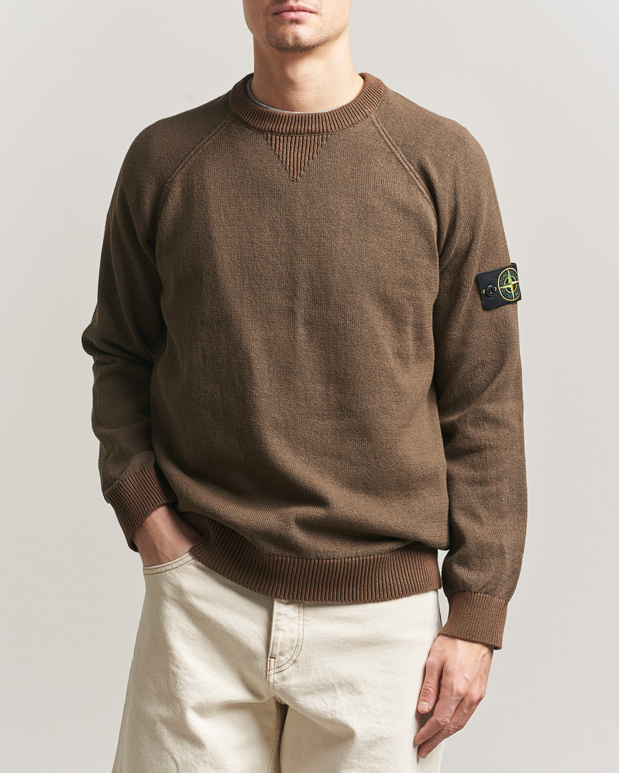 Heren | Truien | Stone Island | Raw Hand Organic Cotton Raglan Crewneck Umber