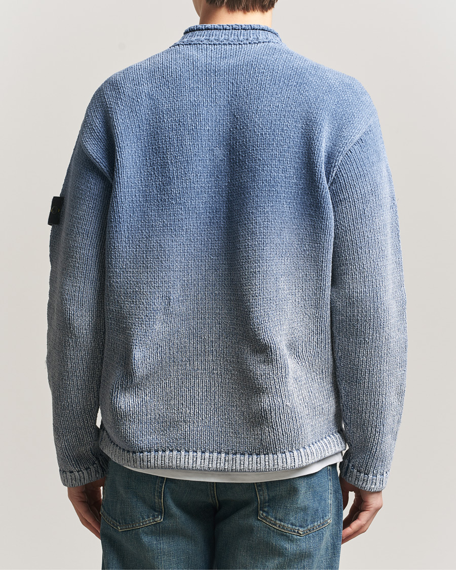 Heren | Truien | Stone Island | Cotton Chenille Degrade Print Crewneck Dark Blue