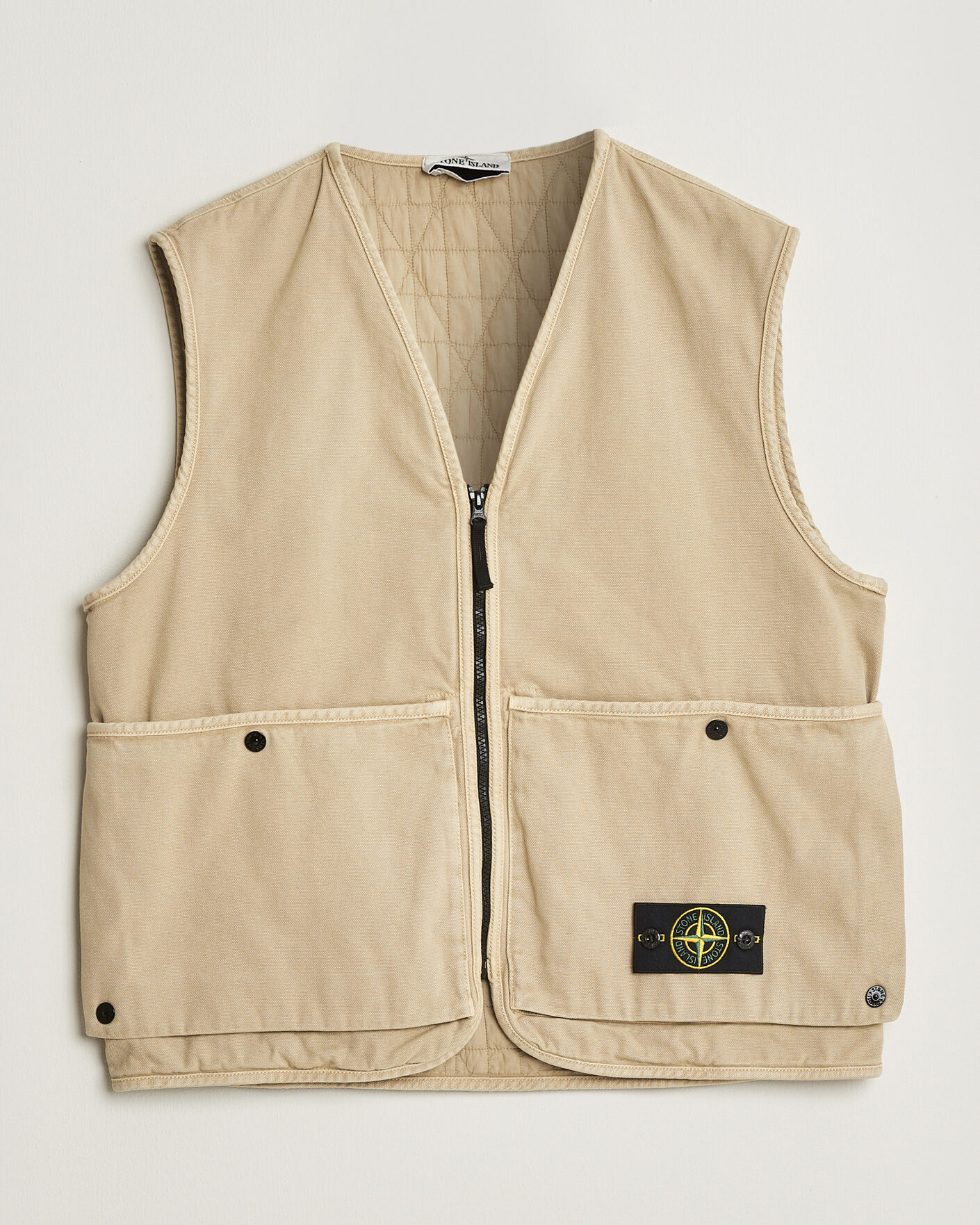 Heren | Gilets | Stone Island | Organic Panama Cotton Padded Vest Desert