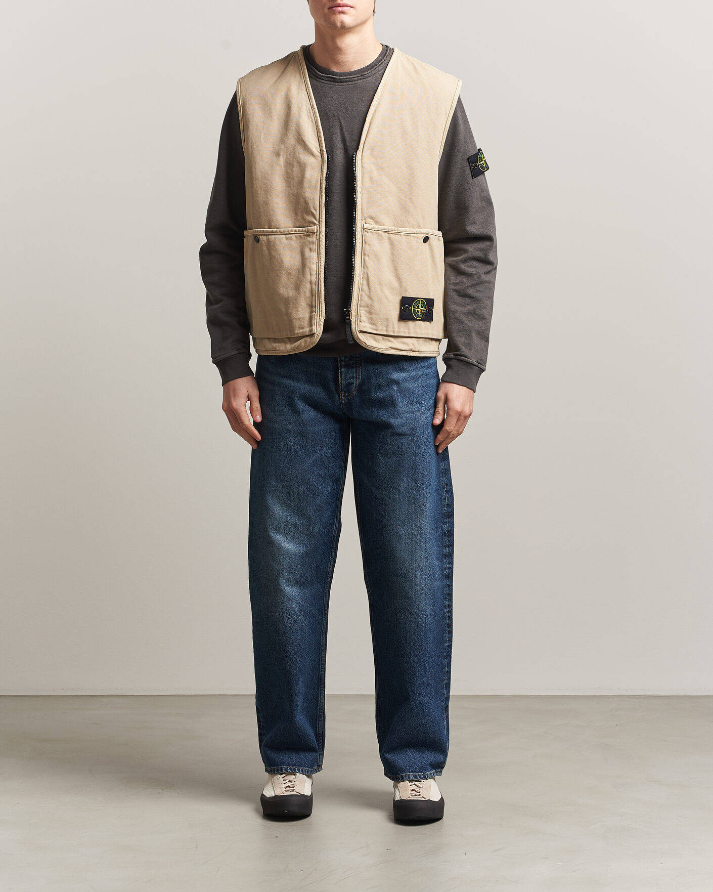 Heren | Gilets | Stone Island | Organic Panama Cotton Padded Vest Desert