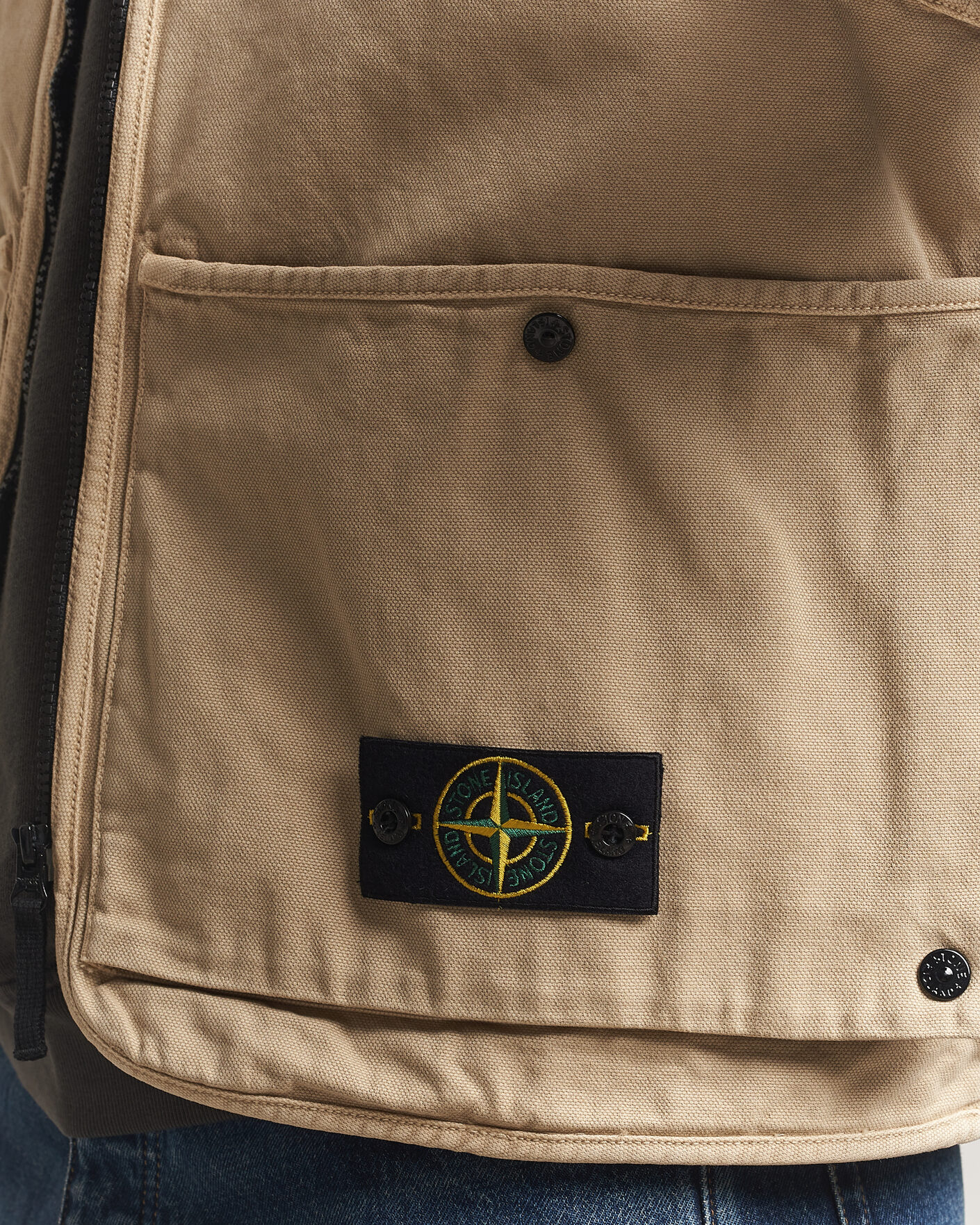 Heren | Gilets | Stone Island | Organic Panama Cotton Padded Vest Desert