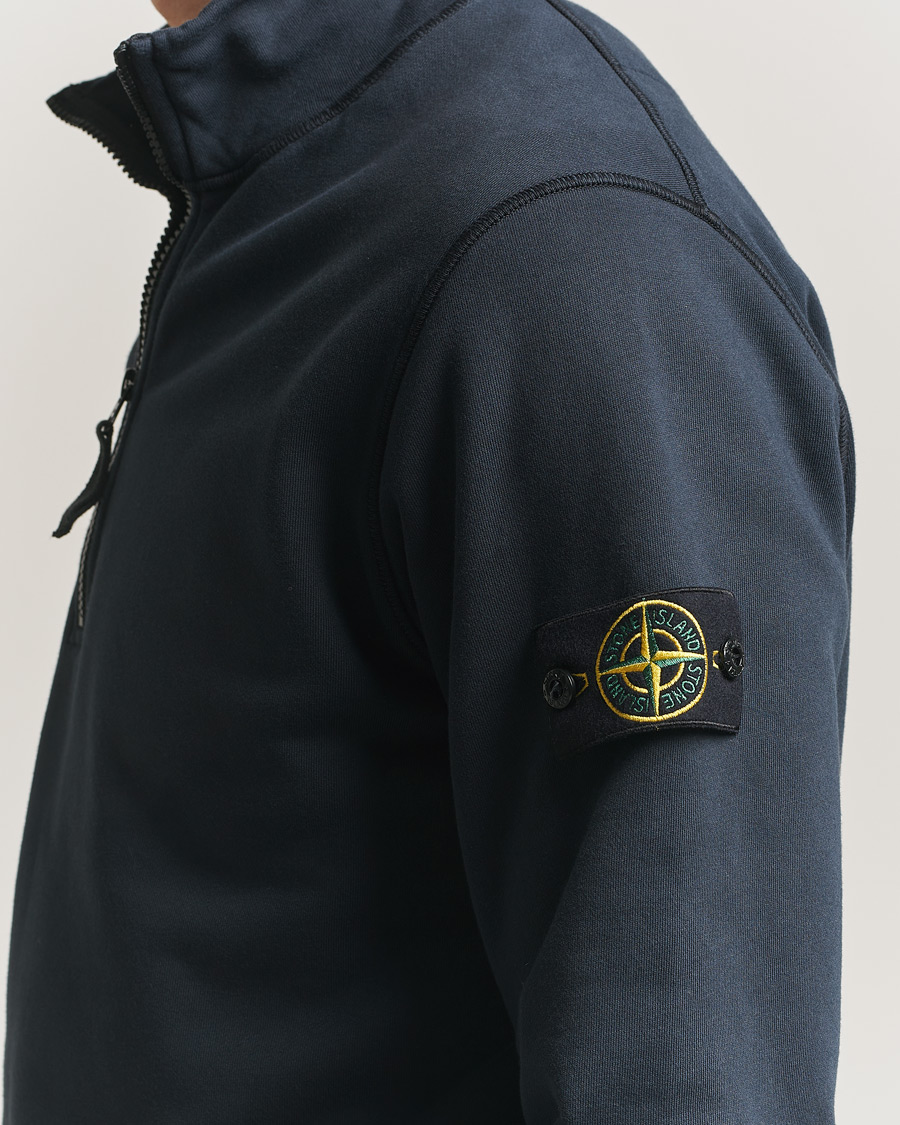 Heren | Truien | Stone Island | Garment Dyed Fleece Half Zip Navy