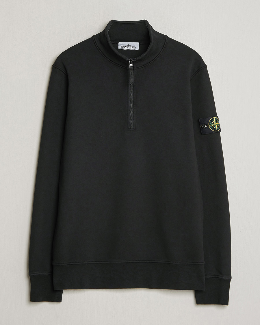 Heren | Truien | Stone Island | Garment Dyed Fleece Half Zip Black