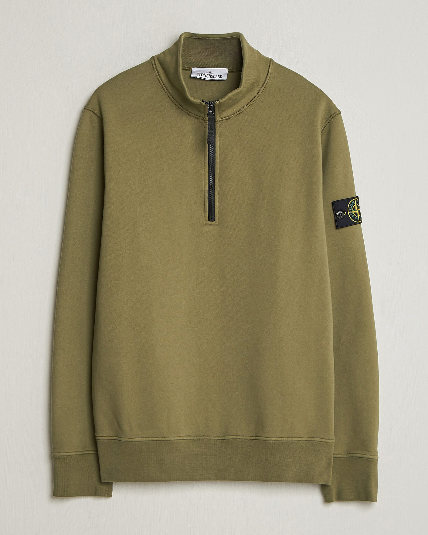 Heren | Truien | Stone Island | Garment Dyed Fleece Half Zip Military Green