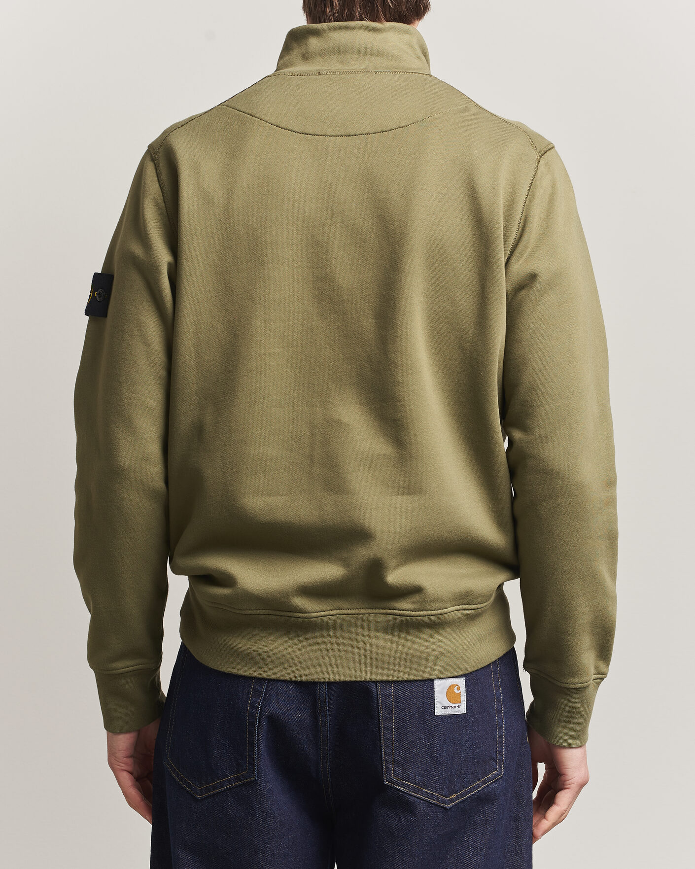 Heren | Truien | Stone Island | Garment Dyed Fleece Half Zip Military Green