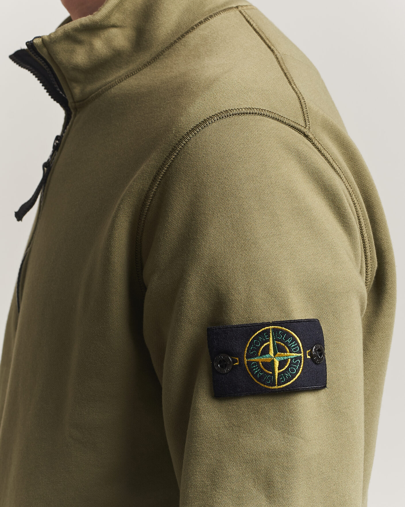 Heren | Truien | Stone Island | Garment Dyed Fleece Half Zip Military Green