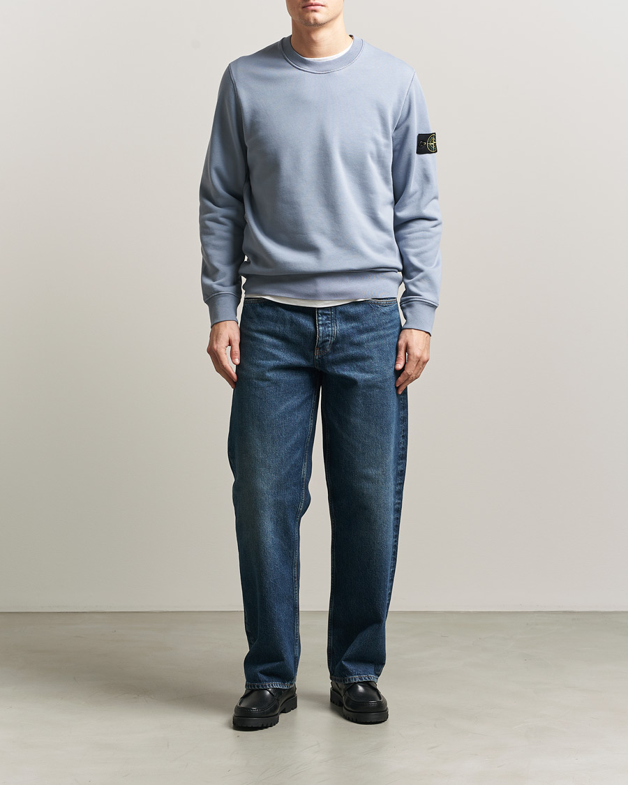 Heren | Truien | Stone Island | Garment Dyed Fleece Sweatshirt Dark Blue
