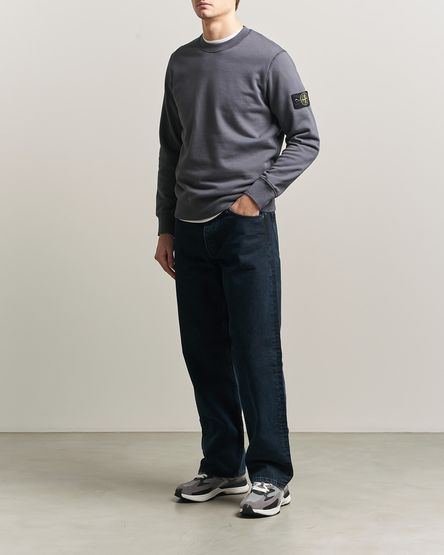 Heren | Truien | Stone Island | Garment Dyed Fleece Sweatshirt Blue/Grey