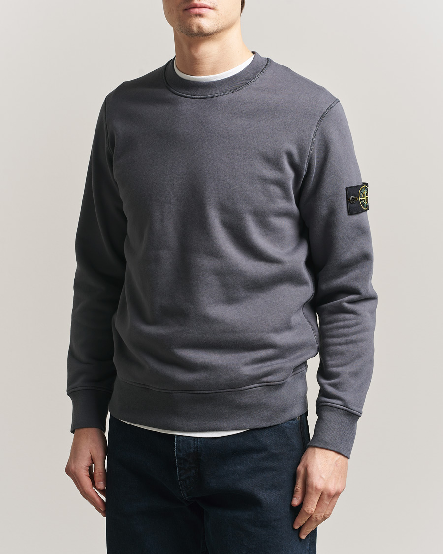 Heren | Truien | Stone Island | Garment Dyed Fleece Sweatshirt Blue/Grey