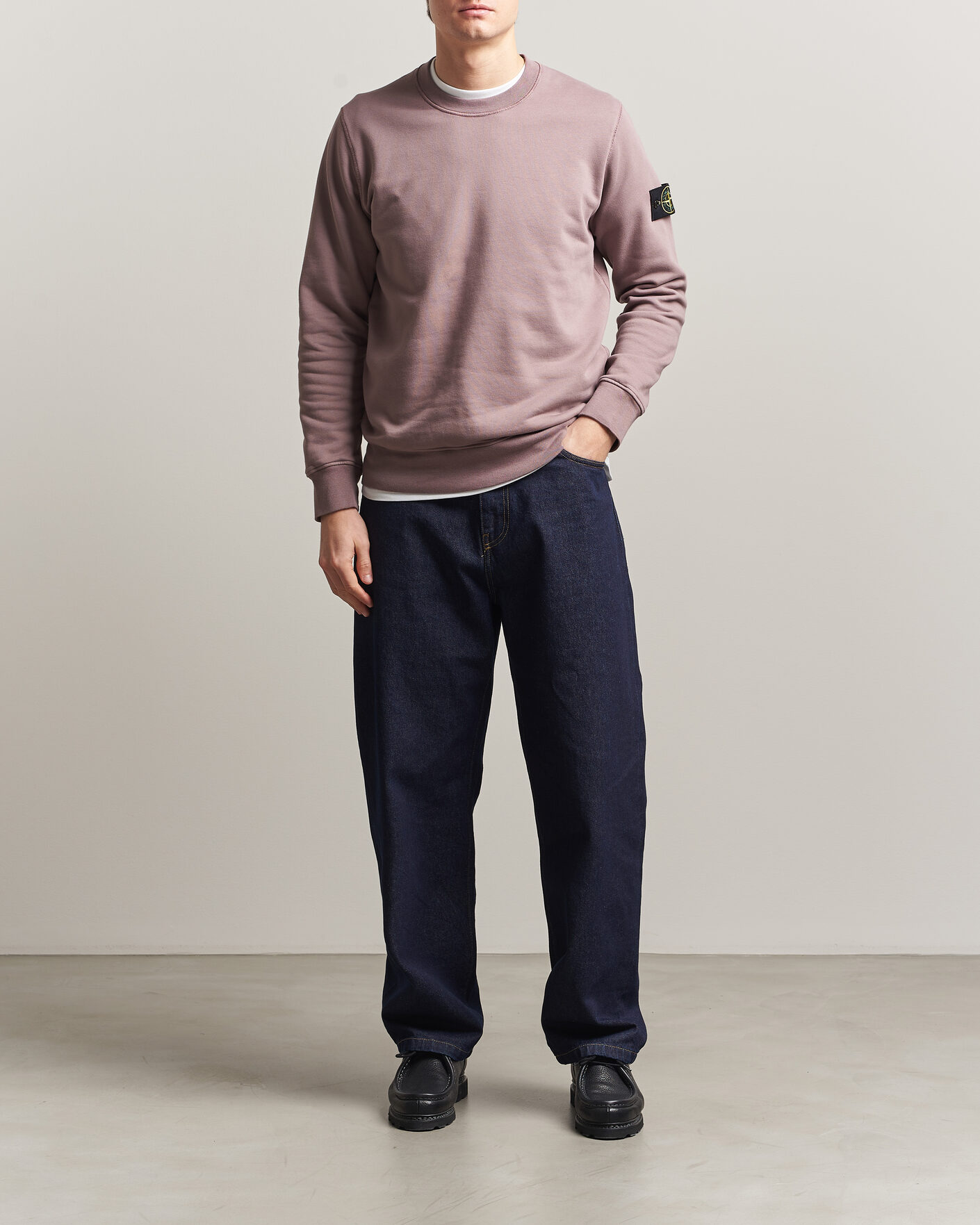 Heren | Truien | Stone Island | Garment Dyed Fleece Sweatshirt Purple Grey