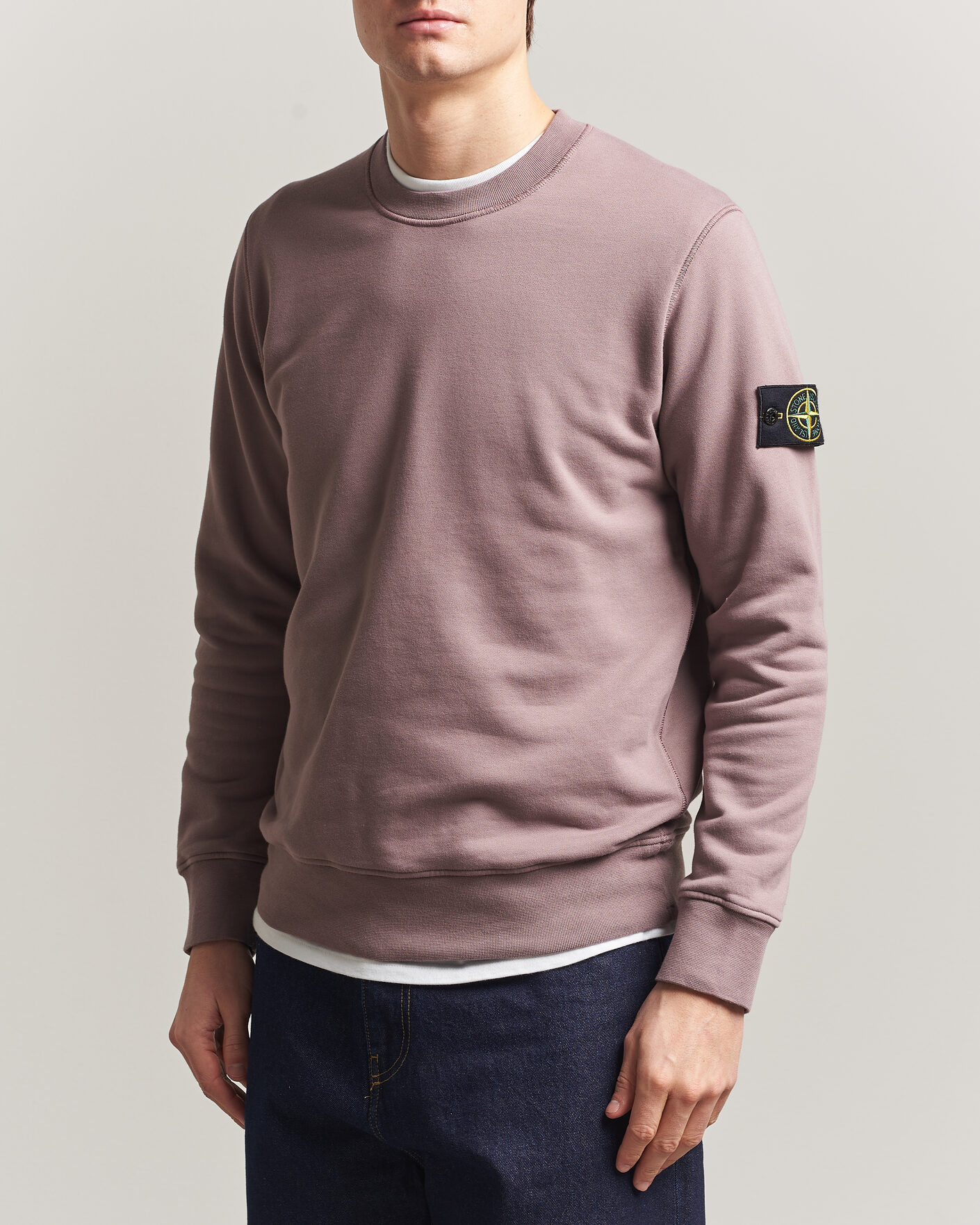 Heren | Truien | Stone Island | Garment Dyed Fleece Sweatshirt Purple Grey