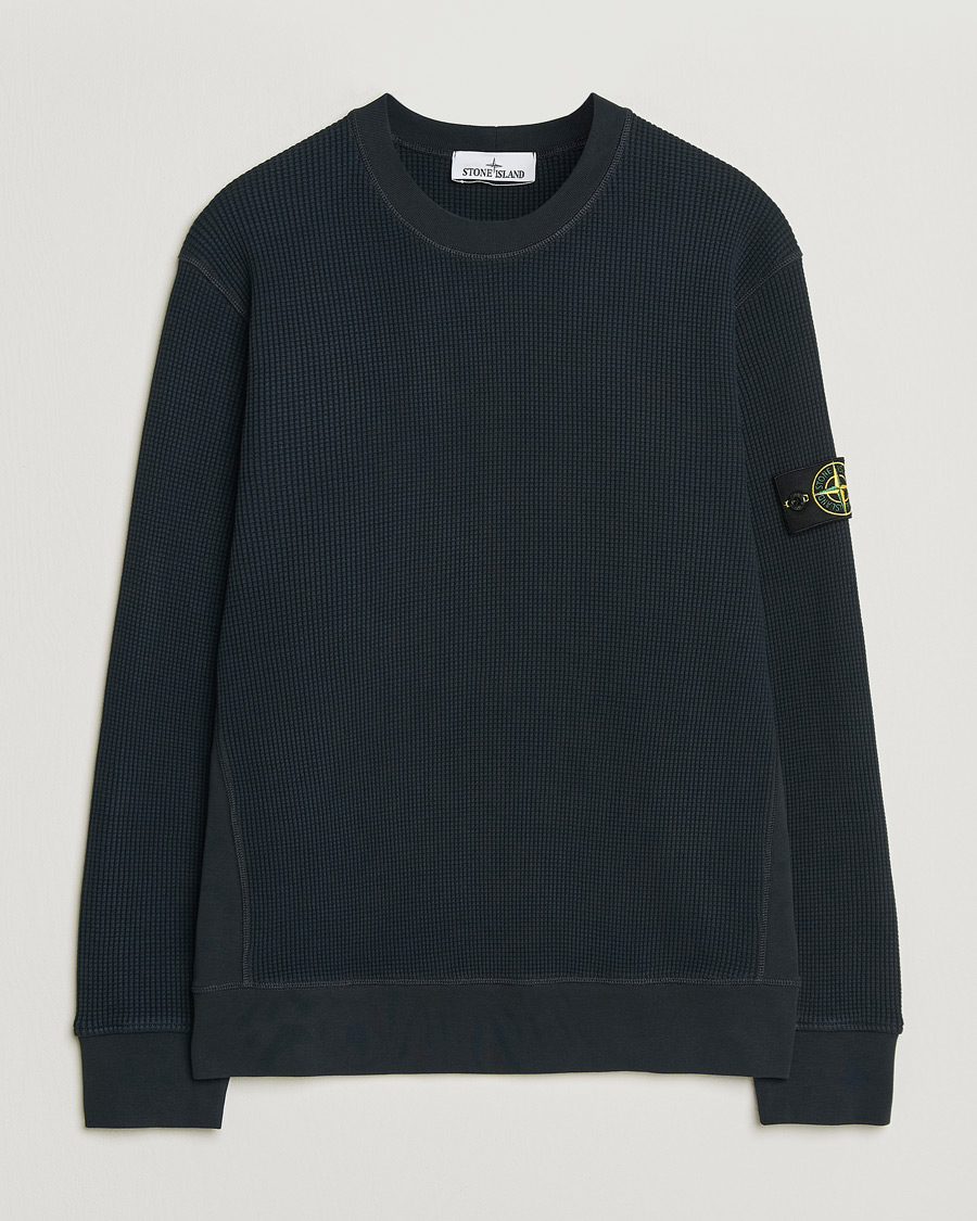 Heren | Truien | Stone Island | Organic Cotton Waffle Fleece Sweatshirt Navy