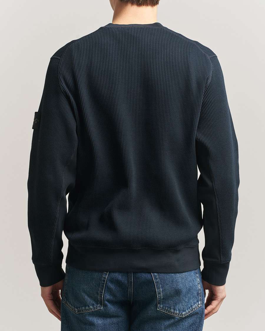 Heren | Truien | Stone Island | Organic Cotton Waffle Fleece Sweatshirt Navy