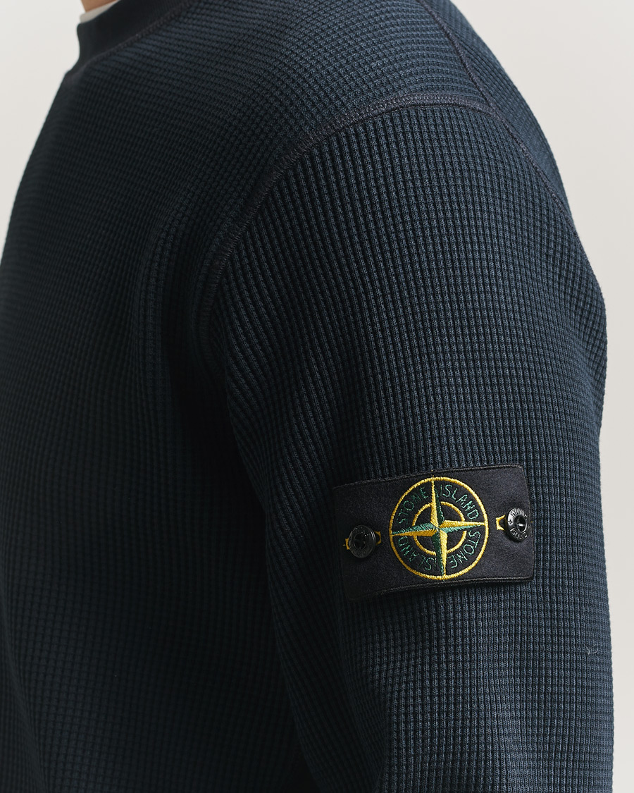 Heren | Truien | Stone Island | Organic Cotton Waffle Fleece Sweatshirt Navy