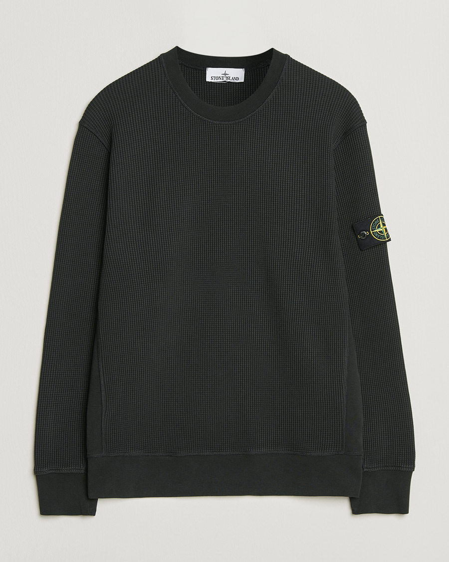 Heren | Truien | Stone Island | Organic Cotton Waffle Fleece Sweatshirt Black